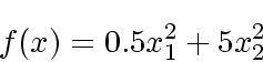 \begin{displaymath}
f(x) = 0.5 x_1^2 + 5x_2^2
\end{displaymath}