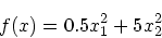 \begin{displaymath}
f(x) = 0.5 x_1^2 + 5x_2^2
\end{displaymath}